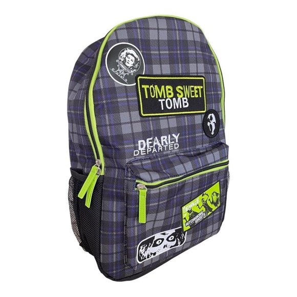 Disney Parks Tomb Sweet Tomb Plaid Haunted Mansion Leota Ghosts Patches Backpack - Picture 9 of 9